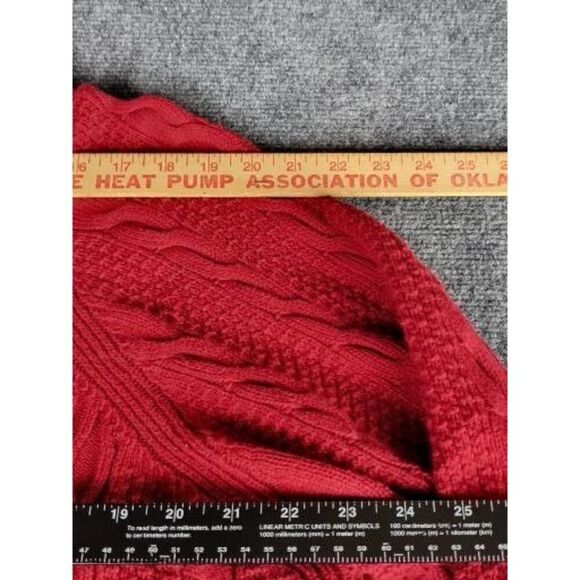 Jeanne Pierre Turtleneck Sweater Women Sz 3XL Cable Knit Maroon Festive Winter - Picture 4 of 7